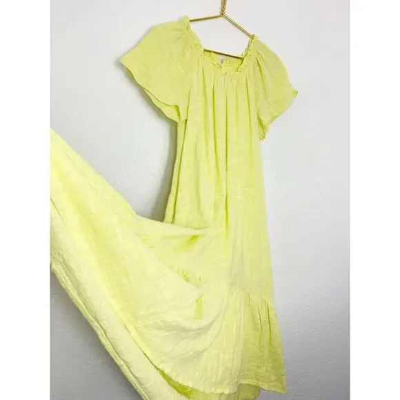 Anthropologie Maeve Selah High-Low Maxi Dress Size Medium Yellow Oversized Boho - Picture 9 of 13